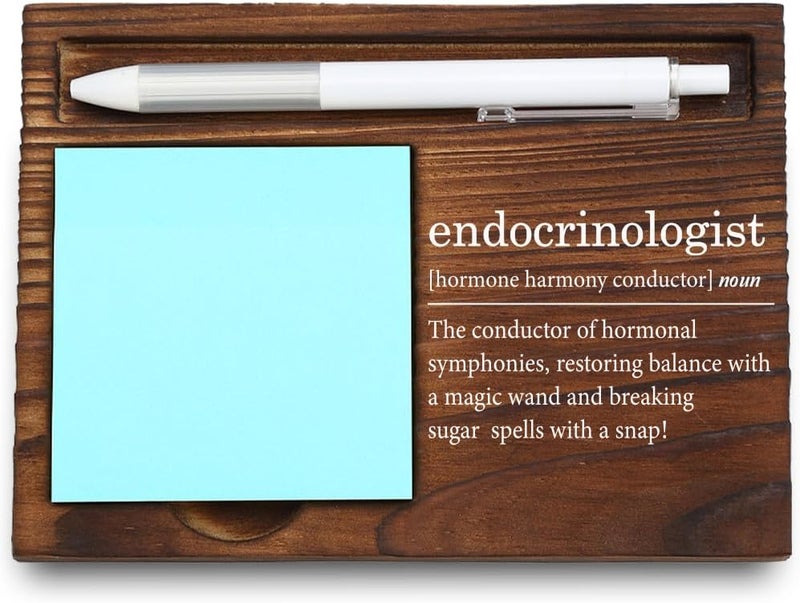 VYNWPDFLI Endocrinologist Gift – Funny Hormone Doctor Appreciation, Medical Office Decor, Engraved Desk Organizer, Wooden Sticky Note Holder,LQQ88 - Image 1